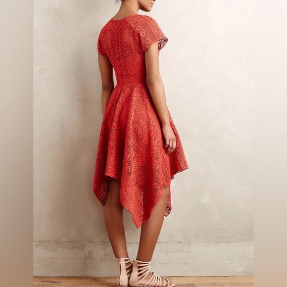 Anthropologie Prima Asymetric hanky Hem Dress - Size 8 - Picture 2 of 9